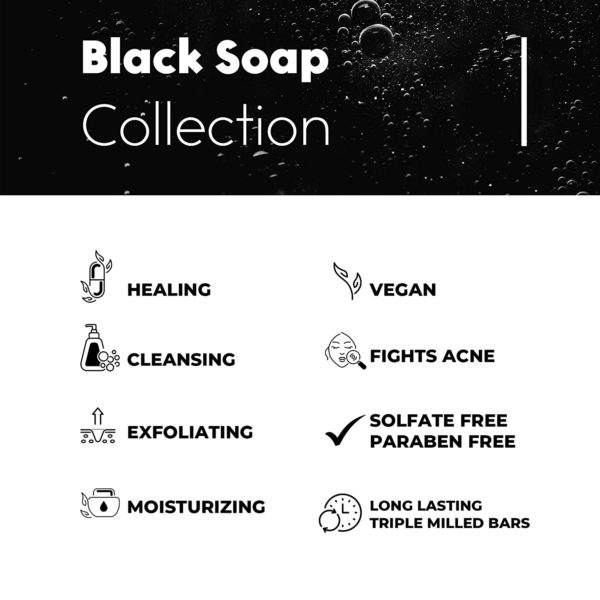 O Naturals 6-Piece Black Bar Soap Collection | 100% Natural - 4oz - Image 2