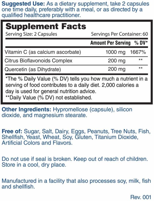 Nature's Lab Super Vitamin C - 1000mg - 120 Count (60 Day Supply) - Image 3