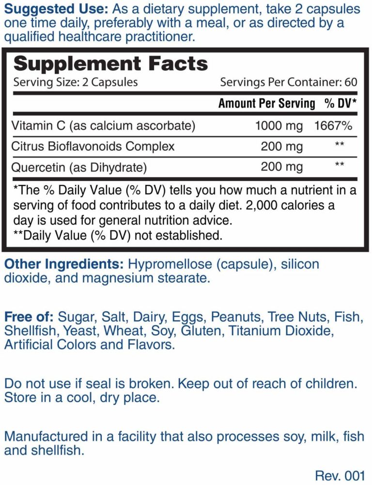 Nature's Lab Super Vitamin C 1000mg 120 Count (60 Day Supply