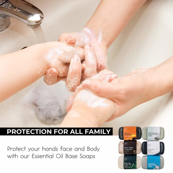 O Naturals 6-Piece Black Bar Soap Collection | 100% Natural - 4oz - Image 3