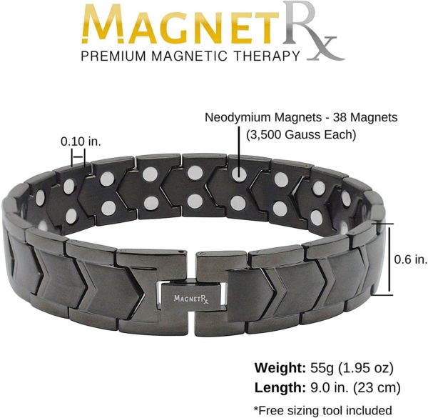 MagnetRX Ultra Strength Magnetic Bracelet (Black) - Image 5