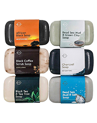 O Naturals 6-Piece Black Bar Soap Collection | 100% Natural - 4oz
